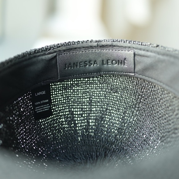 JANESSA LEONE | Lysa Strap Cap Hat in Black Size Large - Picture 4 of 10